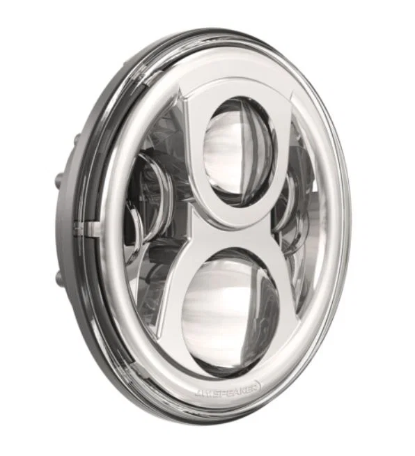 0554961 – JW SPEAKER Headlight Assembly, LED Bulb High and Low Beam Clear Bulb Clear Polycarbonate Lens Black Aluminu...